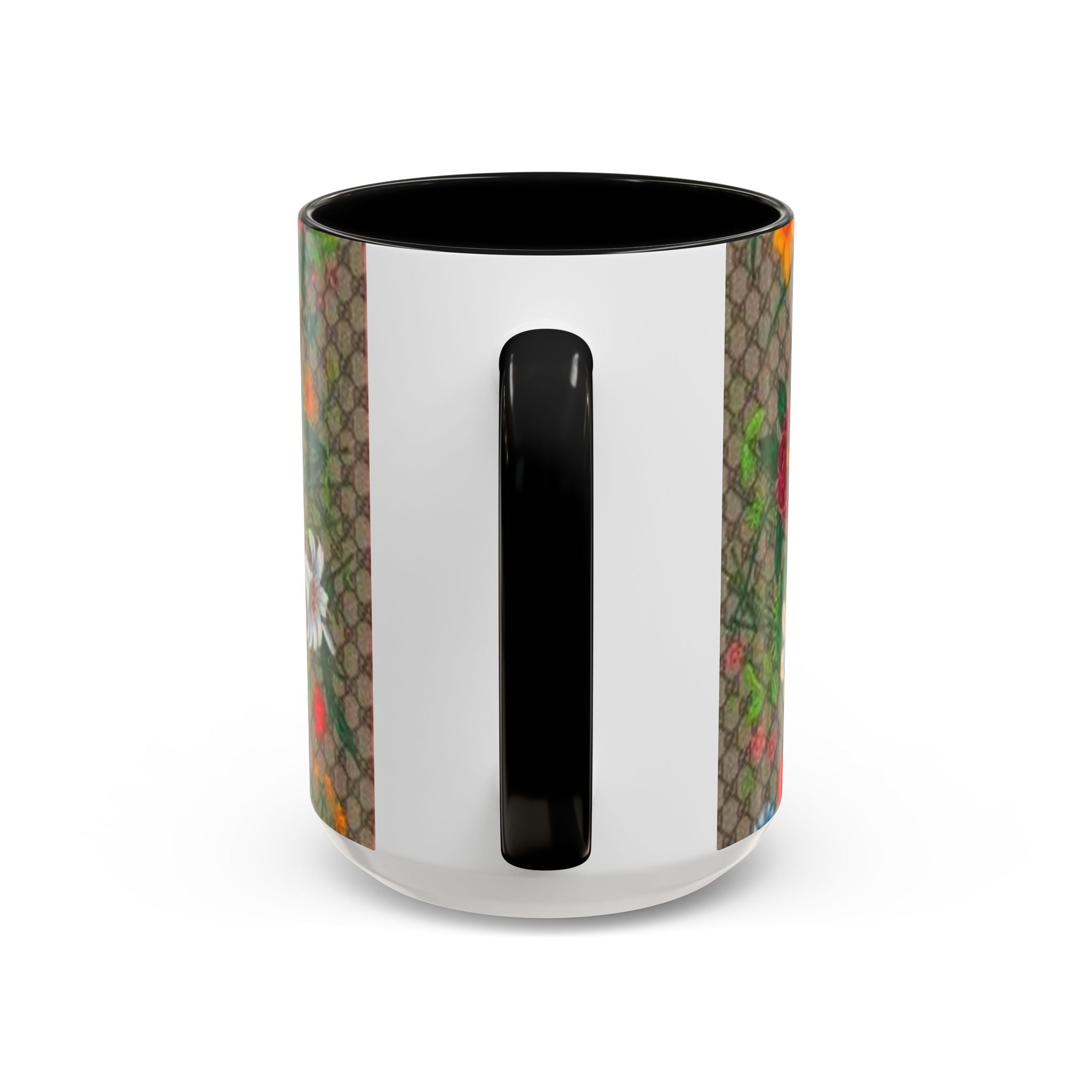 Floral Pattern Coffee Mug — Vintage Garden Accent 11/15oz - Italian Luxury Fashion Designer Scarf Pattern