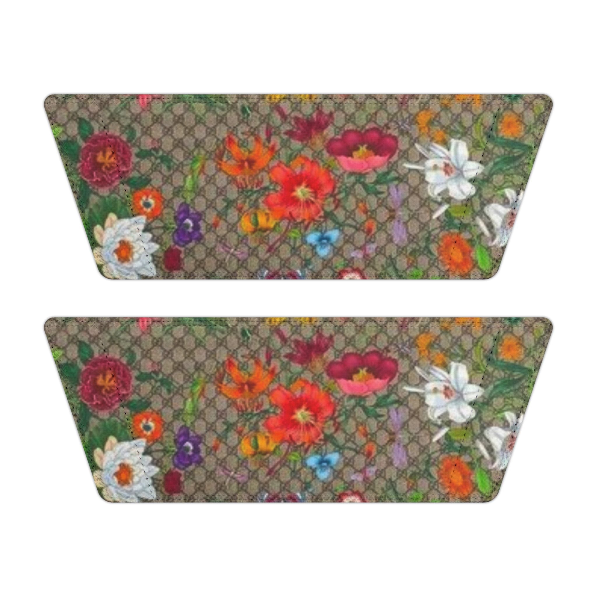 Floral Slide Sandals — Women's Removable-Strap Floral Slides - Italian Luxury Designer Scarf Print
