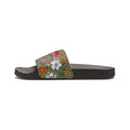 Floral Slide Sandals — Women's Removable-Strap Floral Slides - Italian Luxury Designer Scarf Print