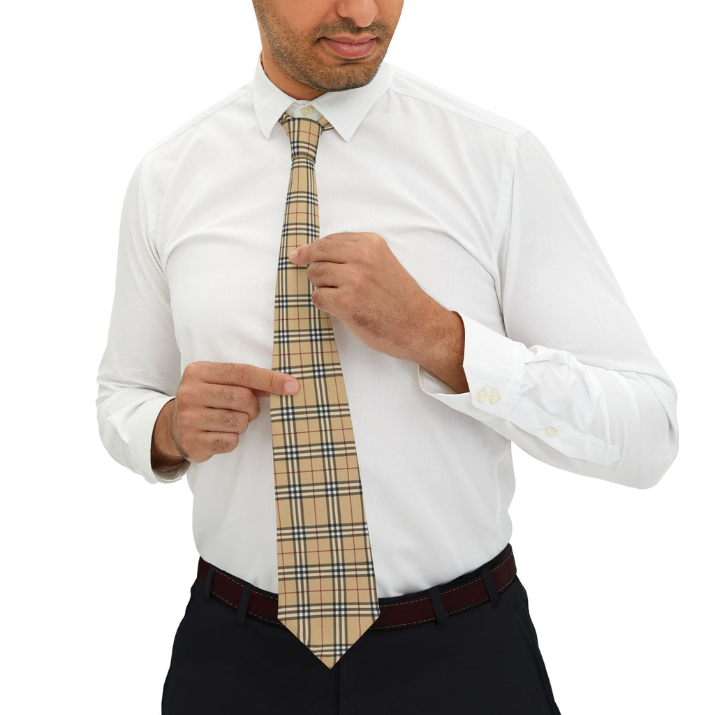 Iconic British Designer Plaid Necktie – Timeless Check Pattern for Men, Wedding & Office Nova Check