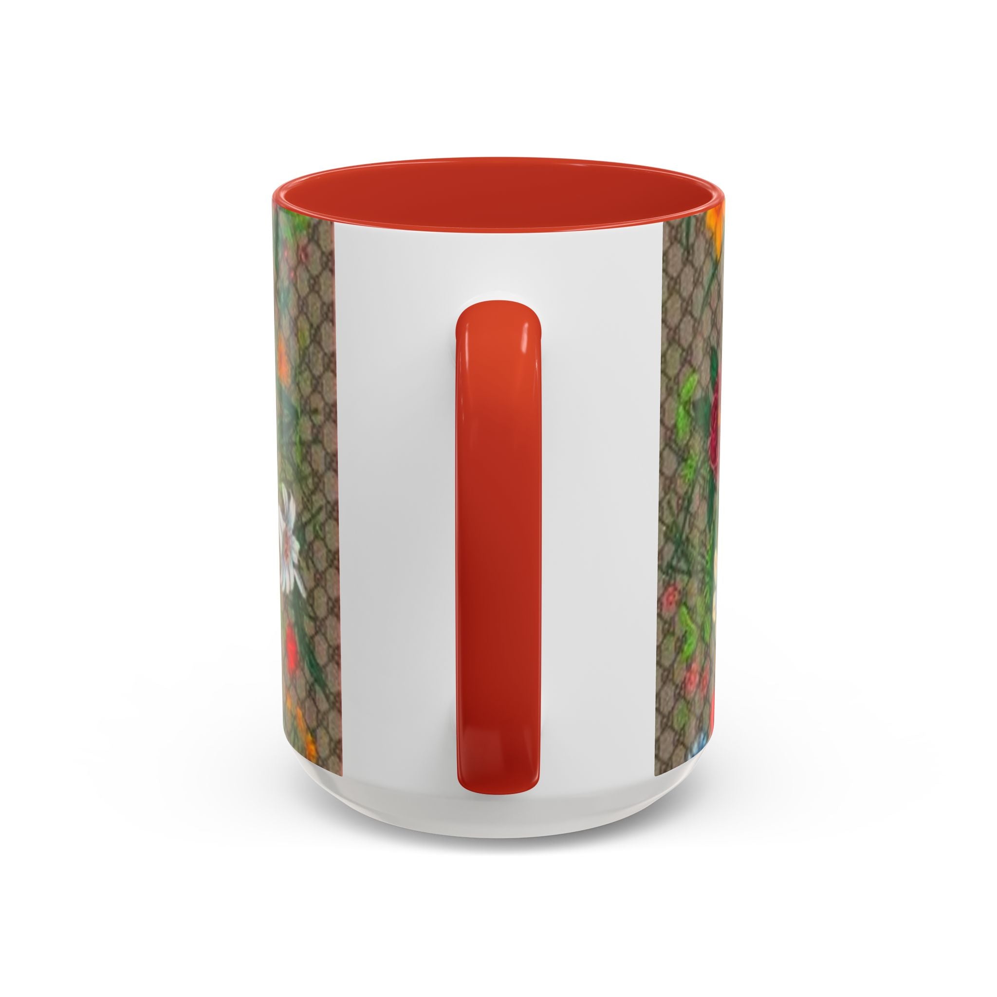 Floral Pattern Coffee Mug — Vintage Garden Accent 11/15oz - Italian Luxury Fashion Designer Scarf Pattern