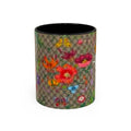 Floral Pattern Coffee Mug — Vintage Garden Accent 11/15oz - Italian Luxury Fashion Designer Scarf Pattern
