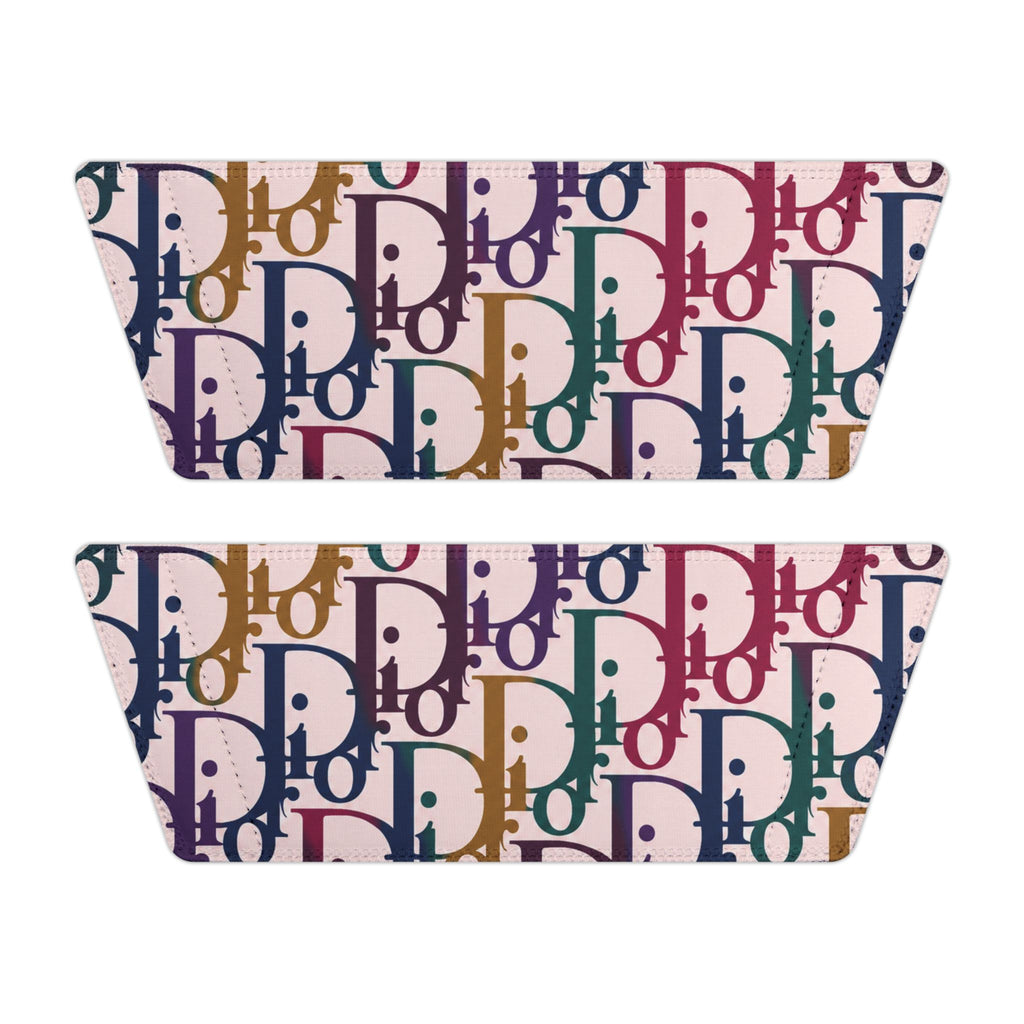 Slide Sandals — Colorful Retro Dior Inspired Pattern Removable-Strap Slides