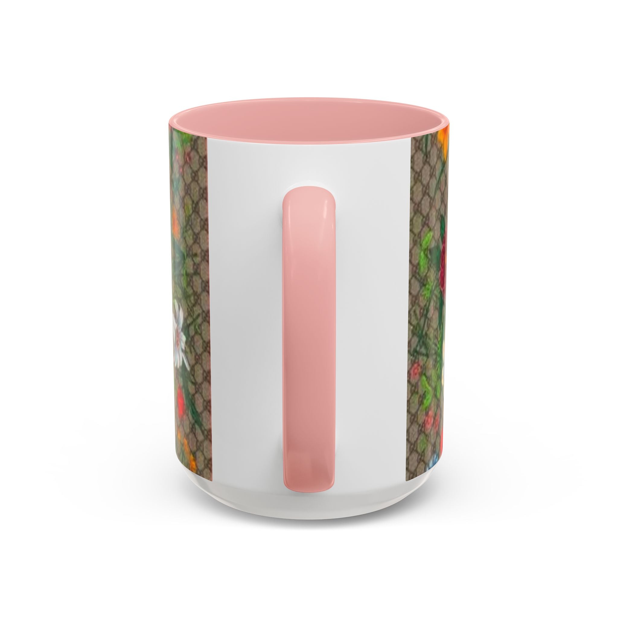 Floral Pattern Coffee Mug — Vintage Garden Accent 11/15oz - Italian Luxury Fashion Designer Scarf Pattern