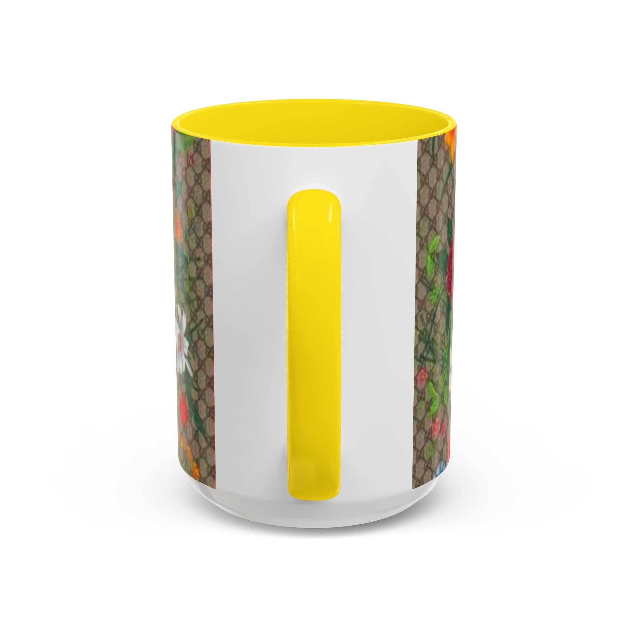 Floral Pattern Coffee Mug — Vintage Garden Accent 11/15oz - Italian Luxury Fashion Designer Scarf Pattern
