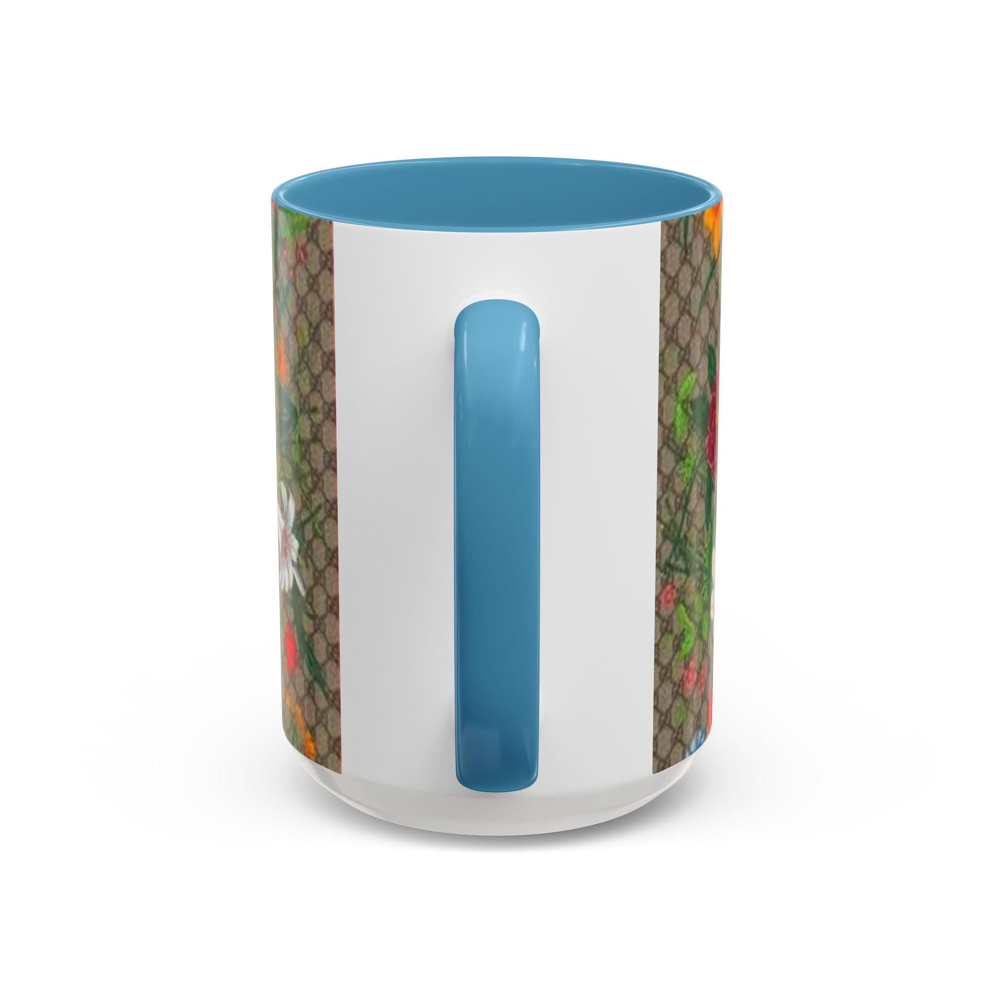 Floral Pattern Coffee Mug — Vintage Garden Accent 11/15oz - Italian Luxury Fashion Designer Scarf Pattern
