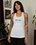 Prada Logo Screen Printed Scoop Neck Tank XL