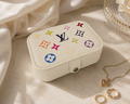 Luxury-Inspired White Travel Jewelry Box – 4.25" x 6.25" Compact Jewelry Organizer Louis Vuitton