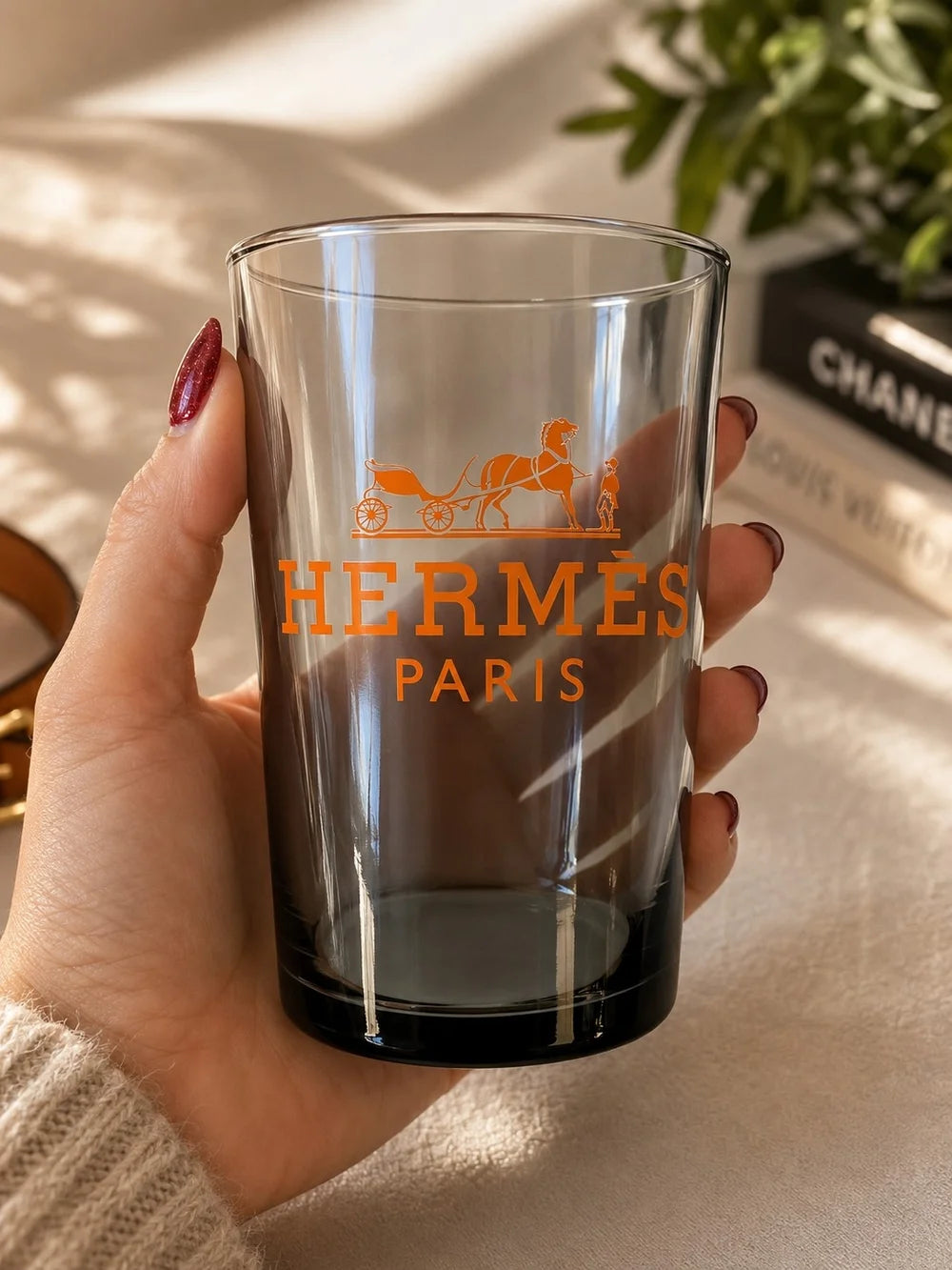 Vintage Hermes Paris Designer Glass Tumbler Luxury Glassware - Tumblers French