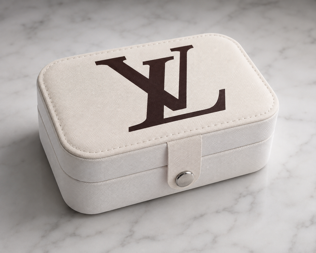 Luxury-Inspired White Travel Jewelry Box – 4.25" x 6.25" Compact Jewelry Organizer