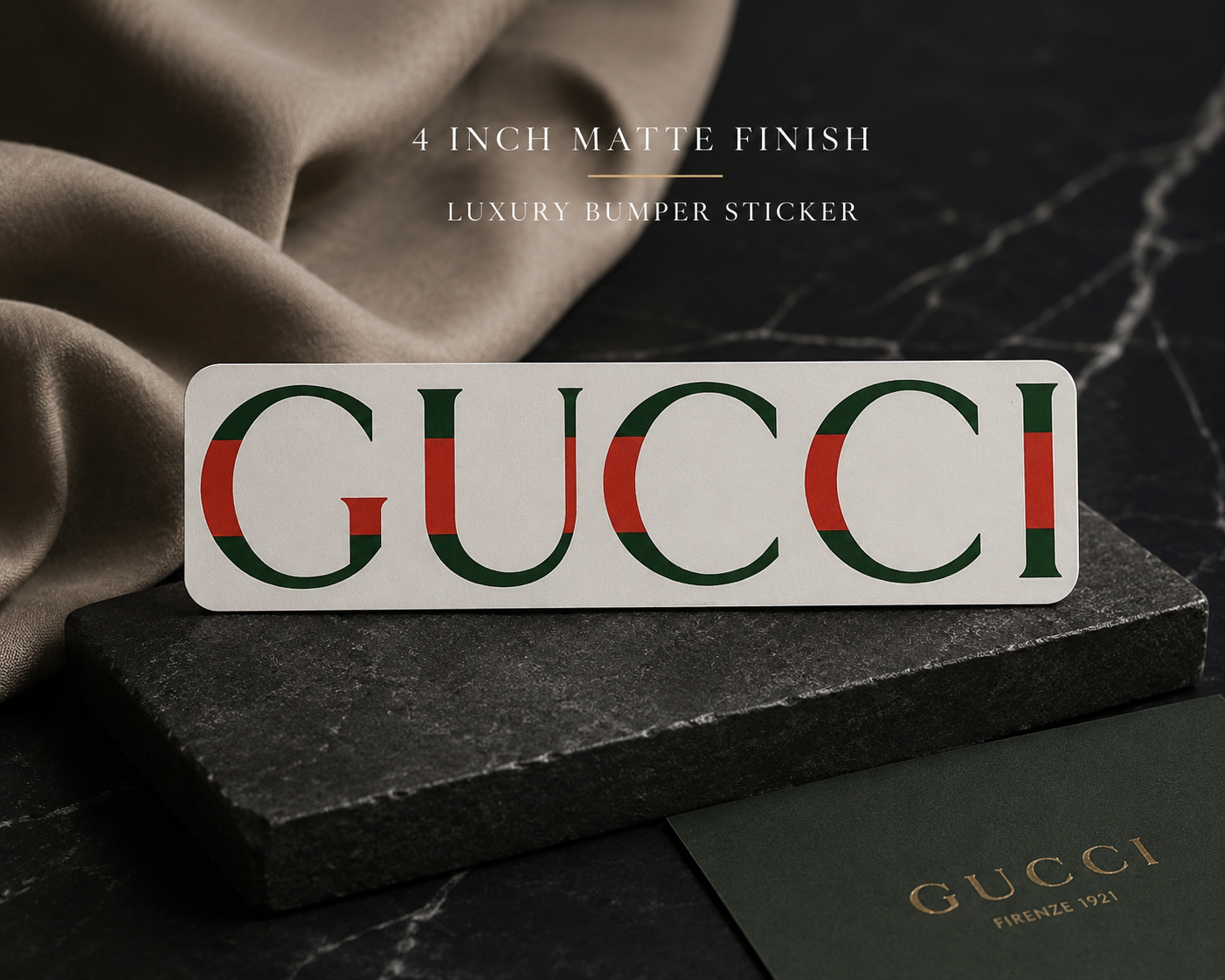 Gucci 4-Inch Luxury Matte Bumper Sticker