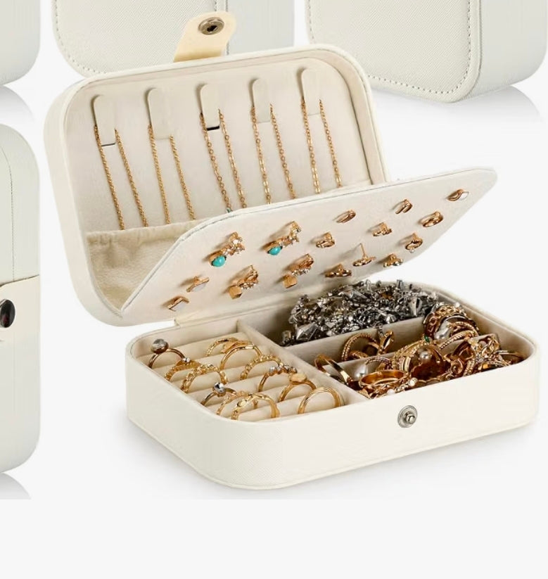 Dior Ivory Travel Jewelry Box with Snap Closure – 4.25" x 6.25"