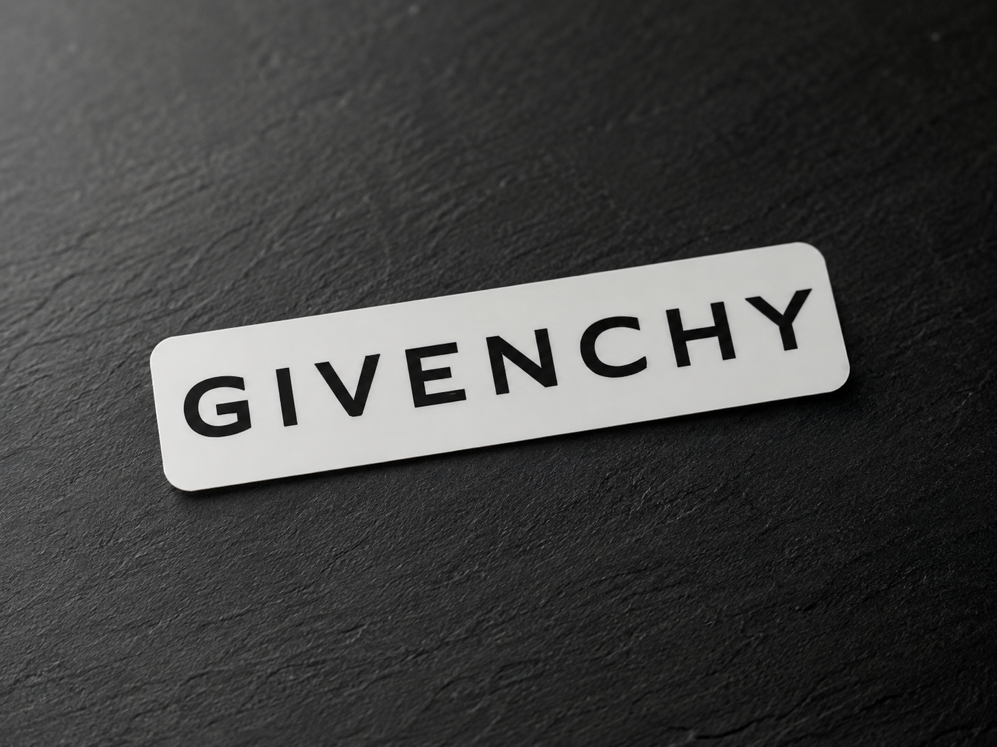 Givenchy 4-Inch Matte Designer Bumper Sticker | Black & White Luxury Style Decal