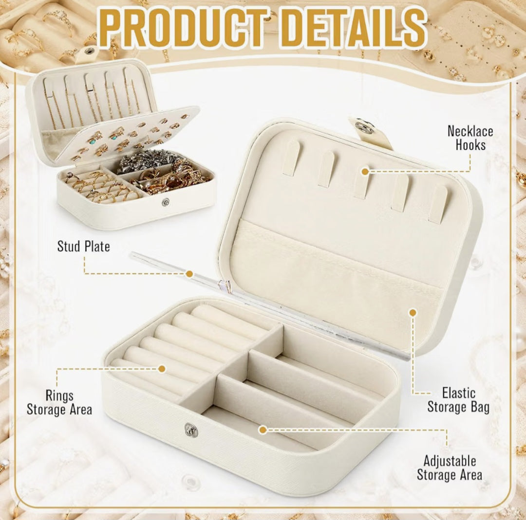 Dior Ivory Travel Jewelry Box with Snap Closure – 4.25" x 6.25"